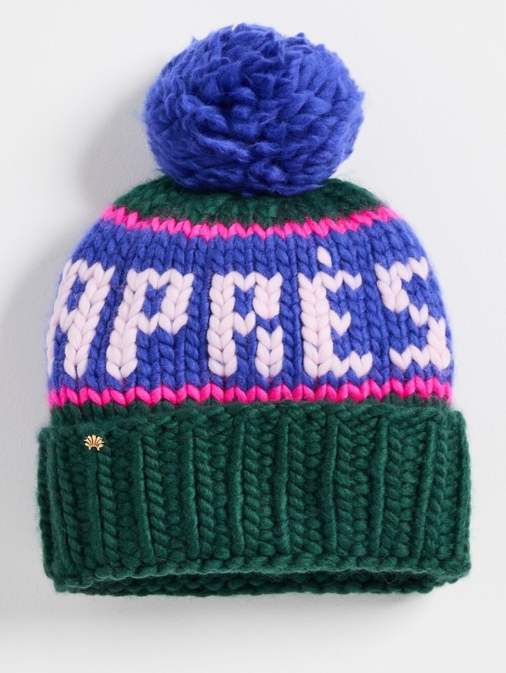 LELE SADOUGHI "THE APRES "MERINO WOOL BEANIE IN NAVY FOREST MULTI / ONE SIZE